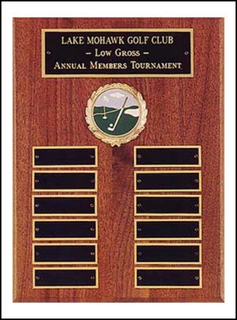 Sports Perpetual Plaque with 12 Plates (9"x12")